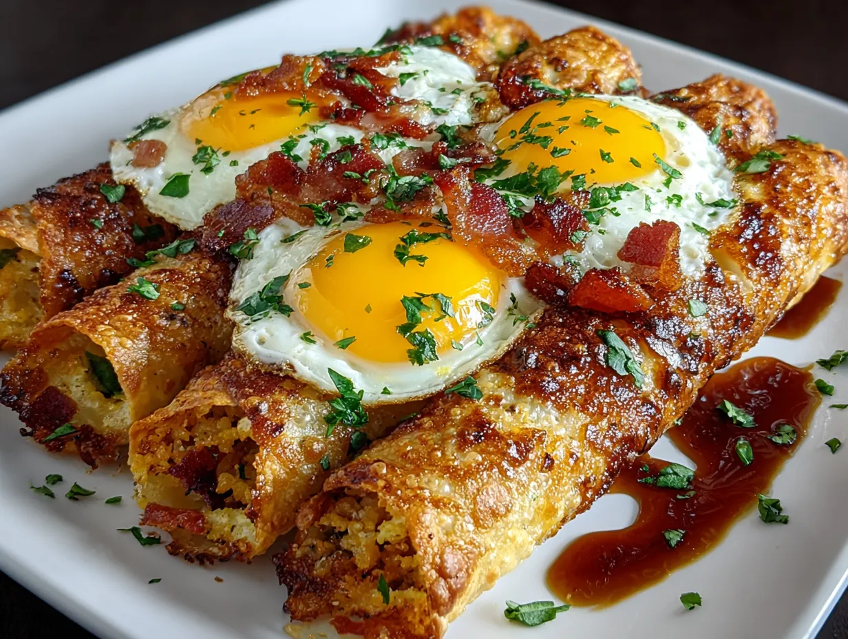 Air Fryer Bacon Egg Taquito