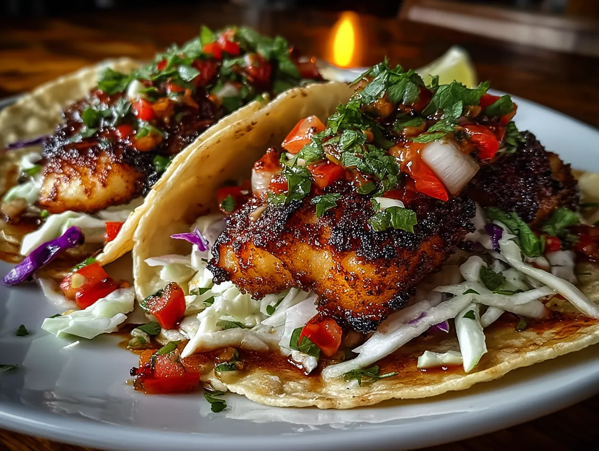 Serving platter of Air Fryer Fish Taco Cabbage Slaw ready for family meal
