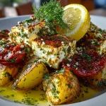 Baked Feta Potatoes with zesty lemon