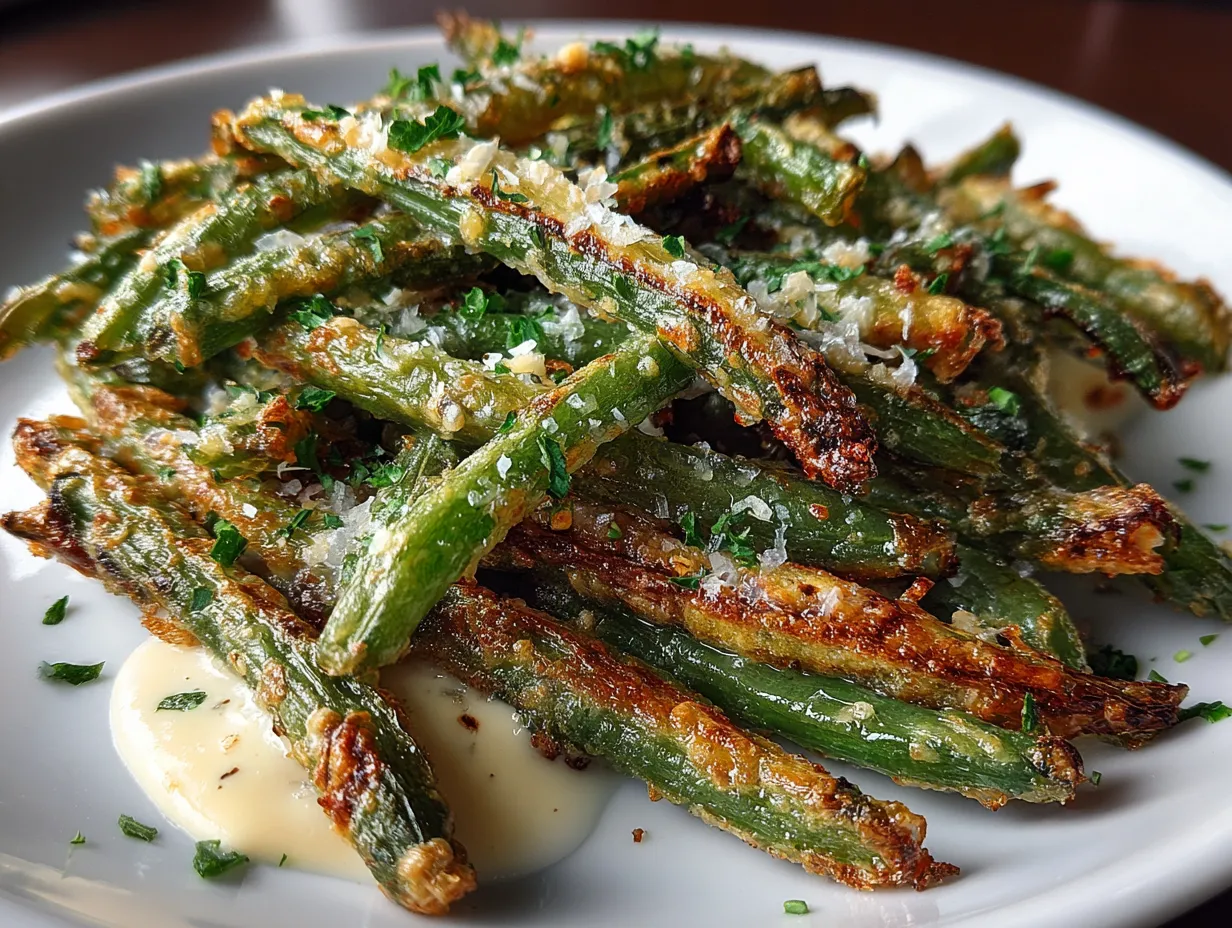 Baked Green Bean Fries with Garlic Aioli