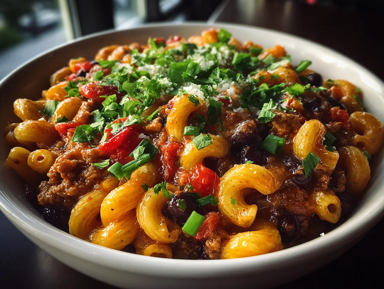 Beef Black Bean Chili Mac
