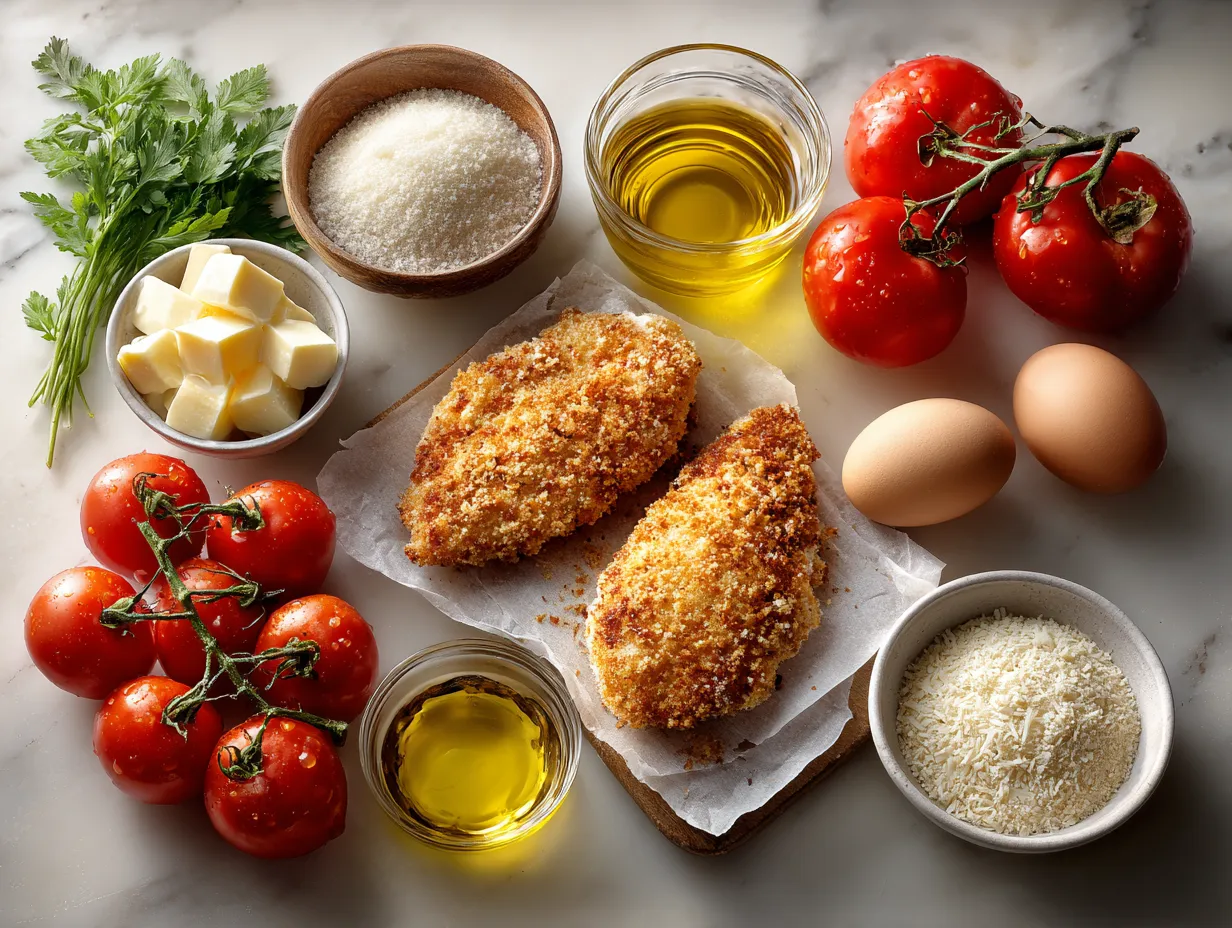 Ingredients for Breaded Chicken Parmesan Filet
