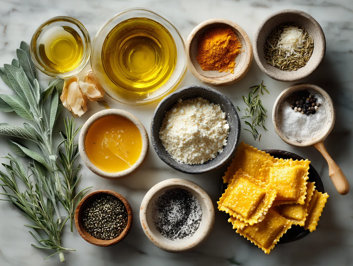 Ingredients for Butternut Squash Pasta Ravioli