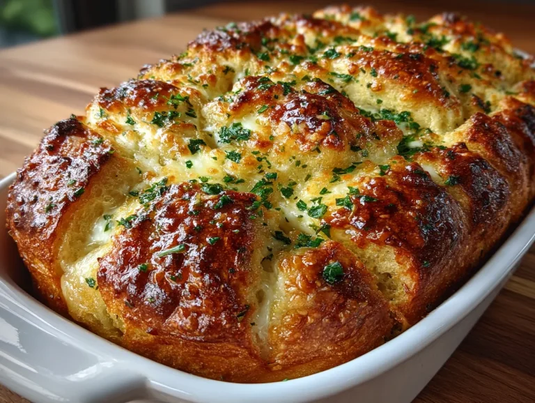 Cheesy Garlic Bread Pull-Apart Loaf with Mozzarella