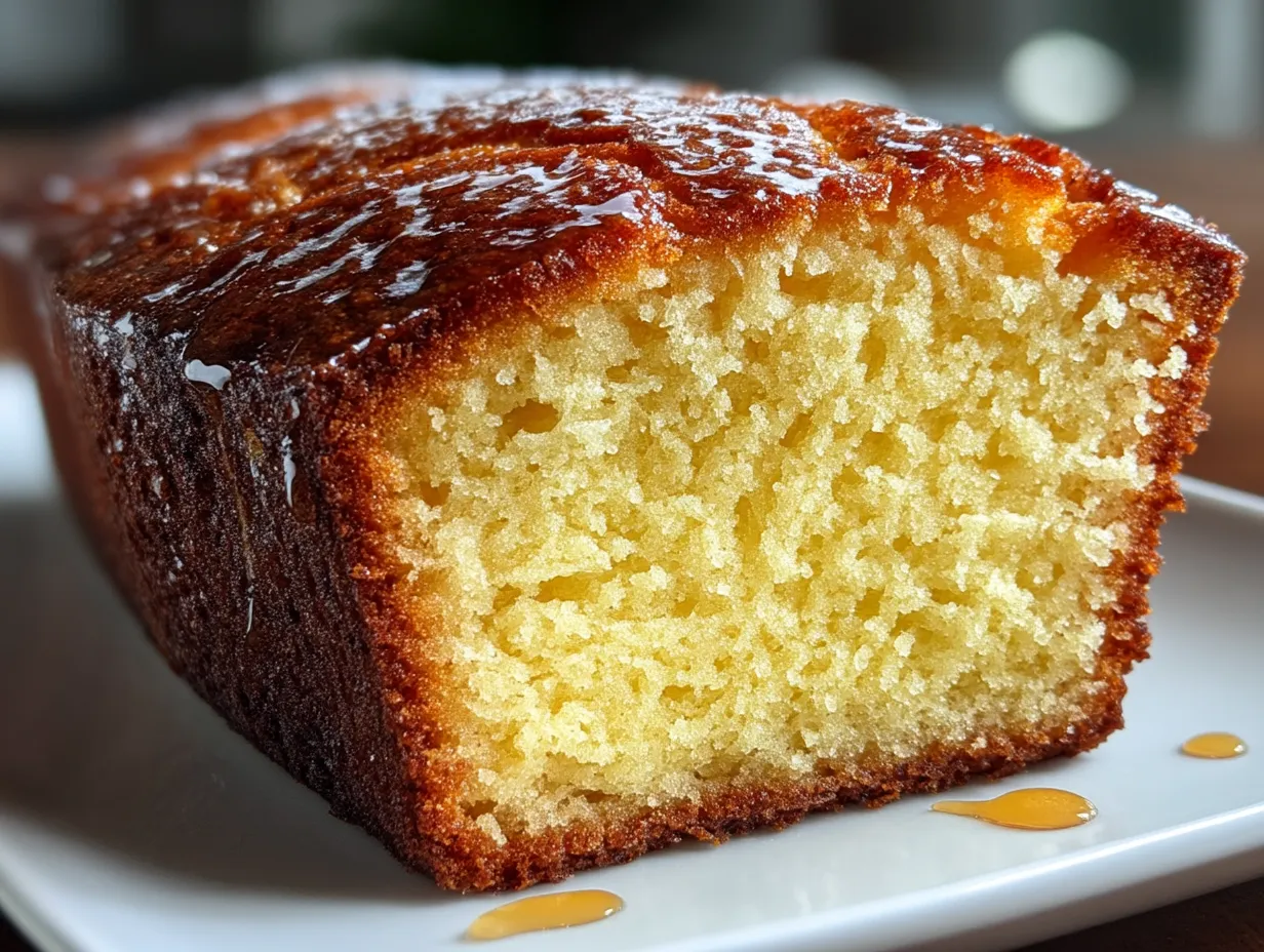 Serving Classic Vanilla Bean Pound Loaf Cake