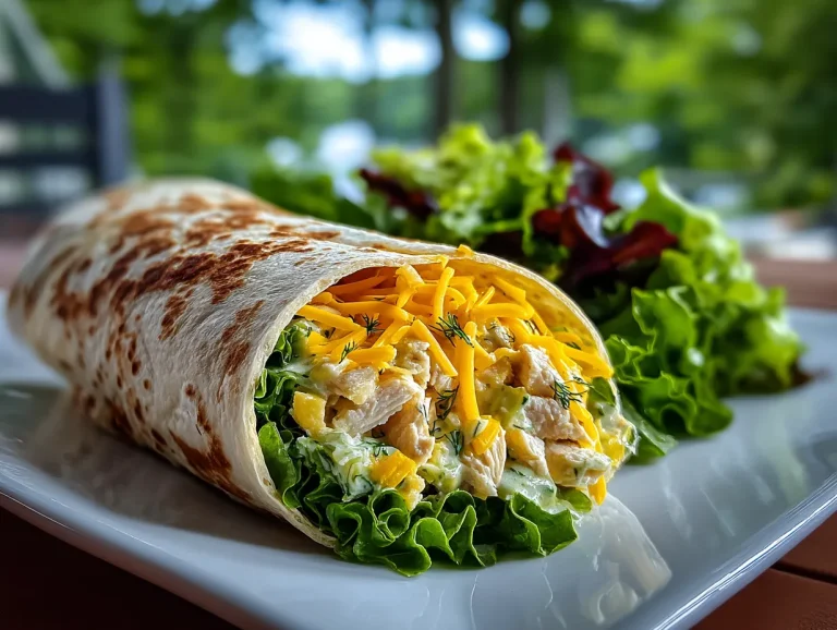 Dill Pickle Chicken Salad Wrap with Cheddar