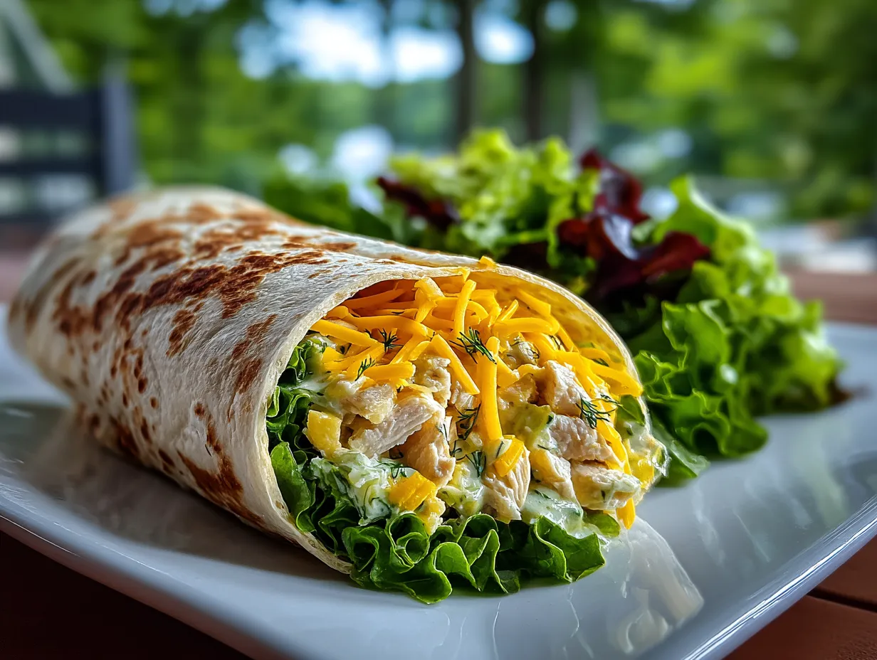 Dill Pickle Chicken Salad Wrap with Cheddar