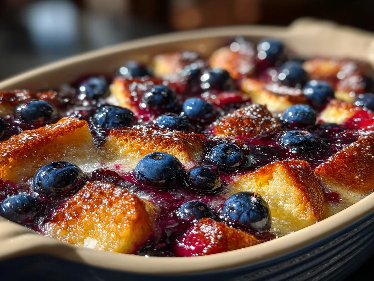Fluffy Blueberry French Toast Casserole