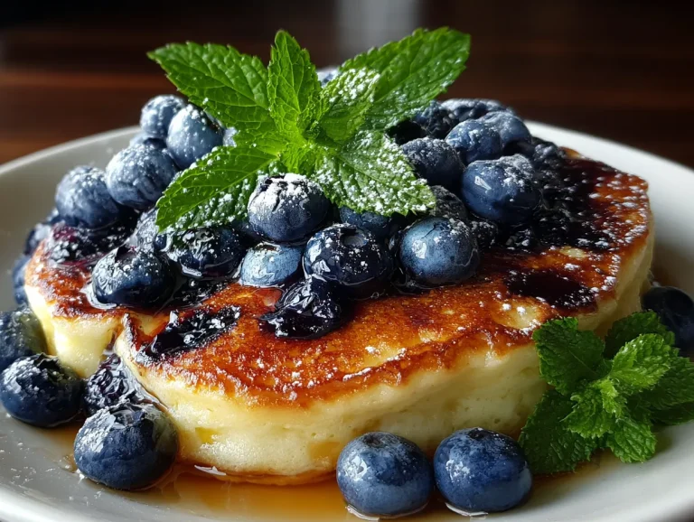 Fluffy Blueberry Greek Yogurt Pancake