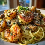 Garlic Butter Shrimp Mushroom Pasta