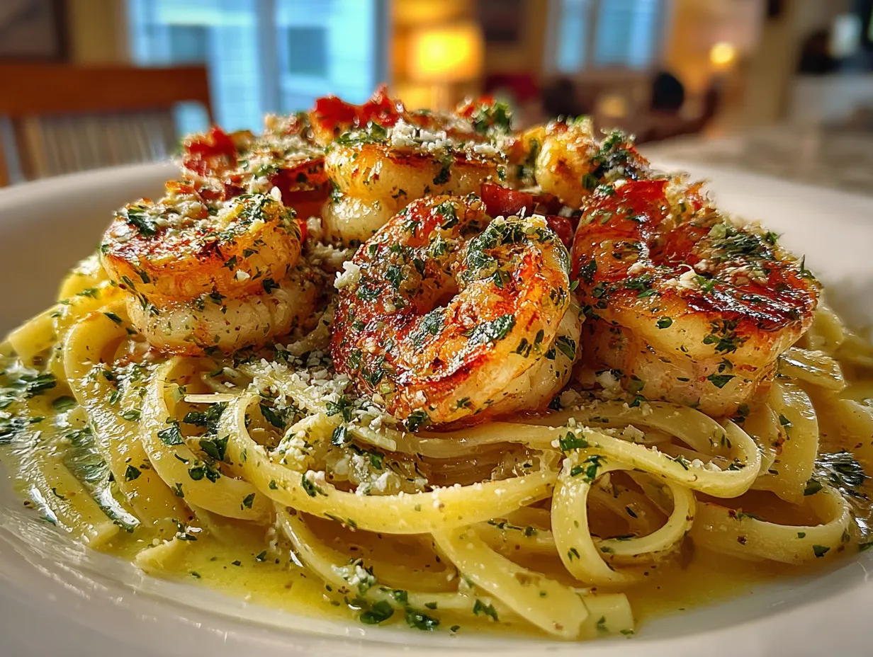 Garlic Butter Shrimp Scampi with Linguine Pasta