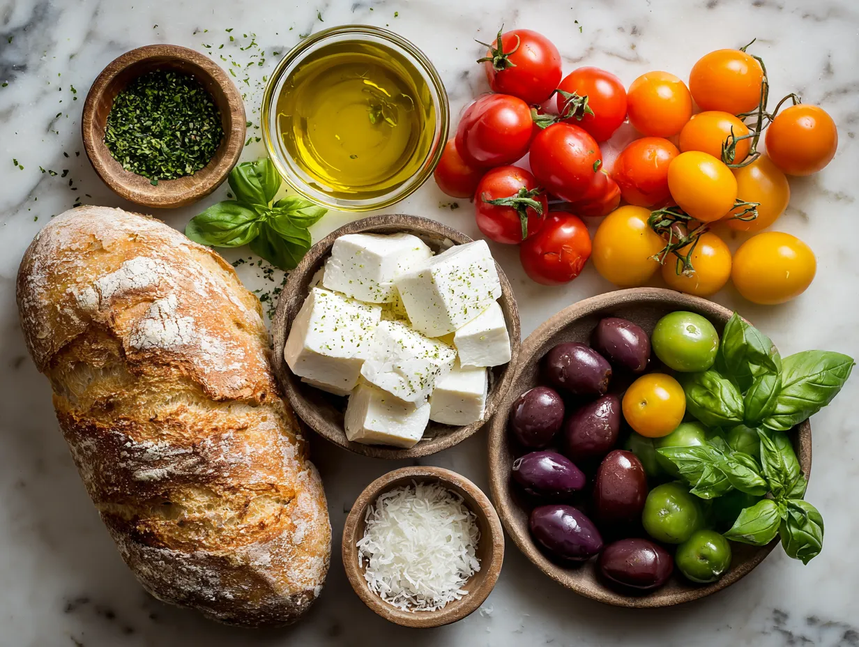 Ingredients for Grilled Caprese Panini Sandwich