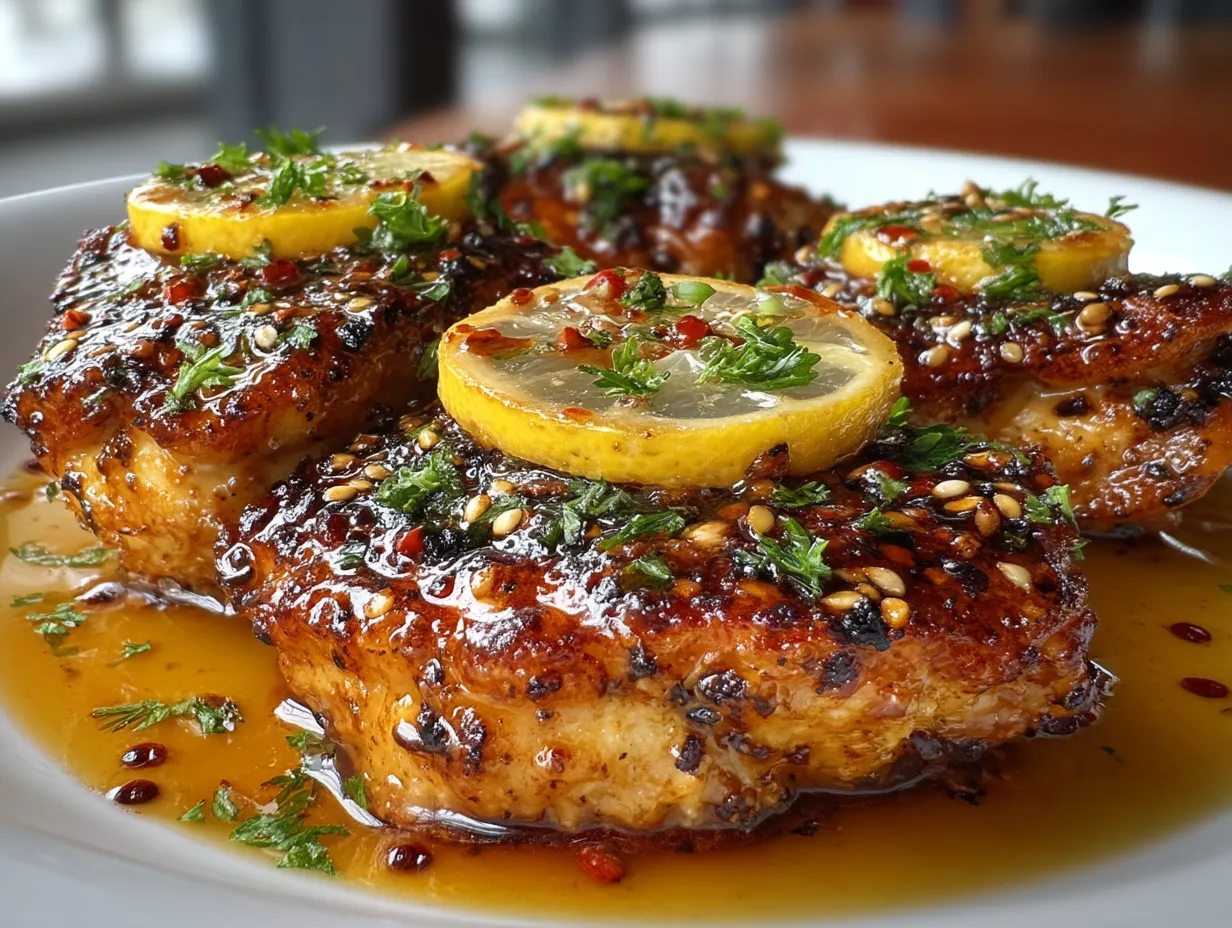 Lemon Pepper Chicken Thighs served with sides on a plate