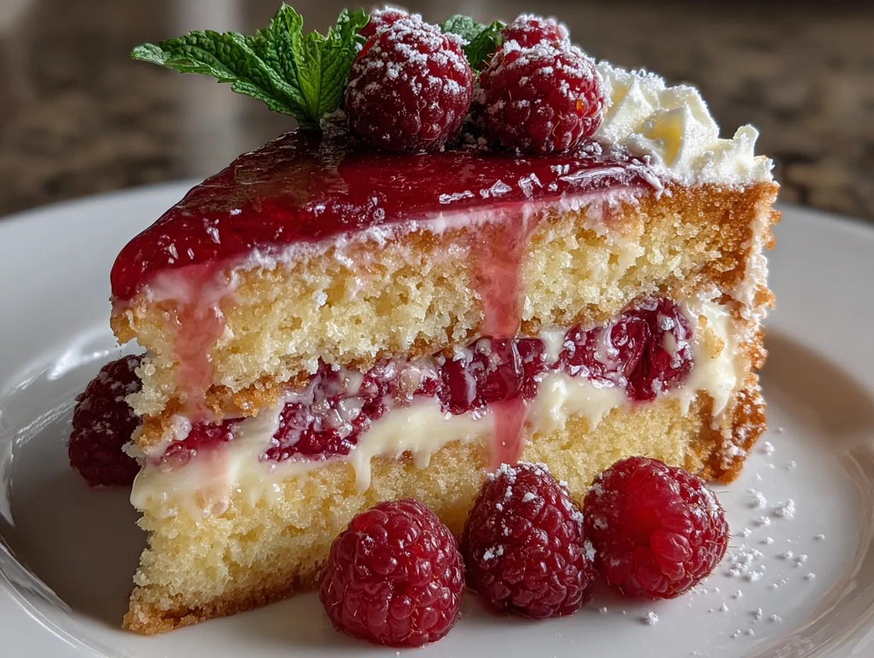 Lemon Raspberry Layer Cake