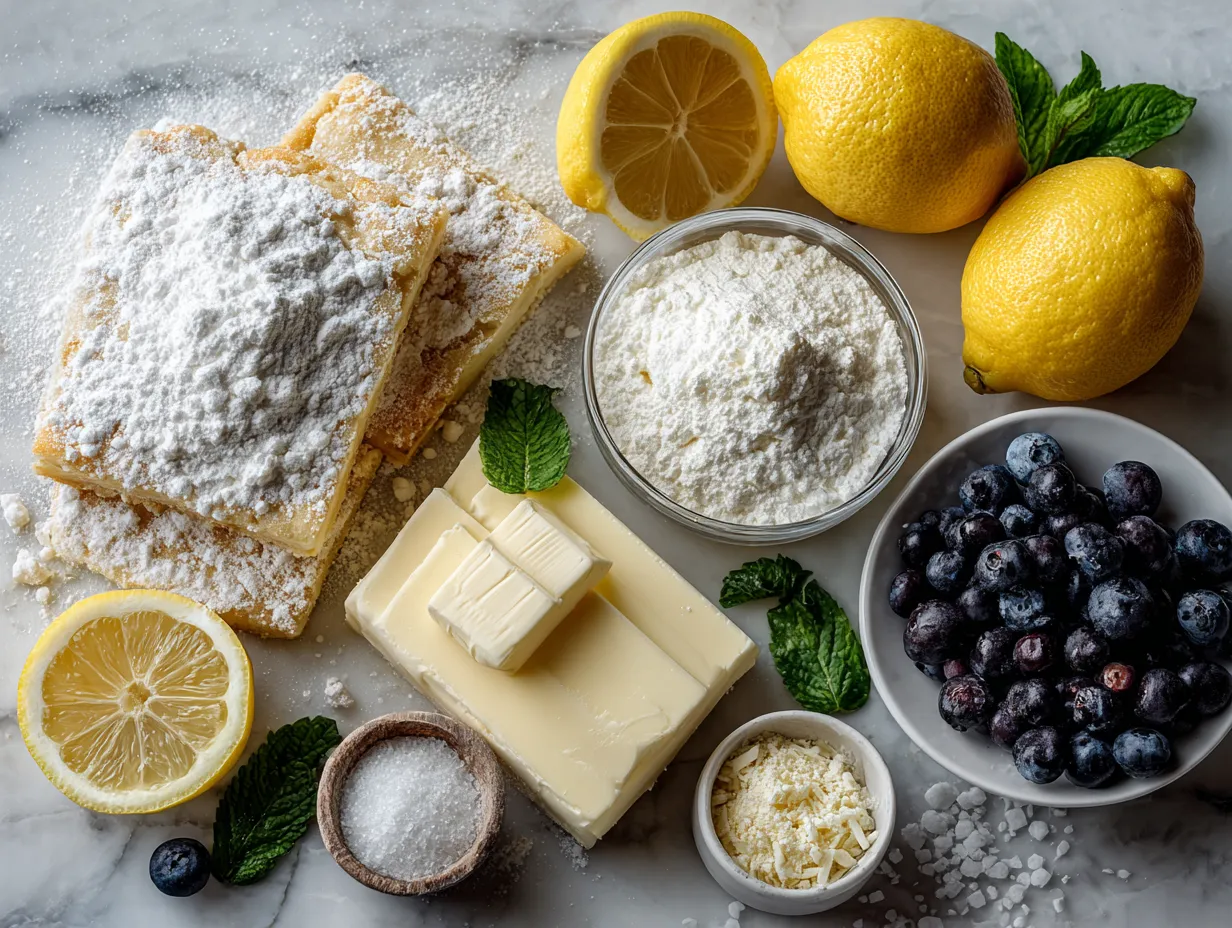 Ingredients for Low Carb Keto Lemon Cheesecake Dessert Bars