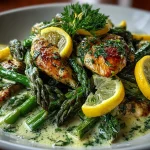 One-Pot Creamy Lemon Chicken Asparagus Skillet