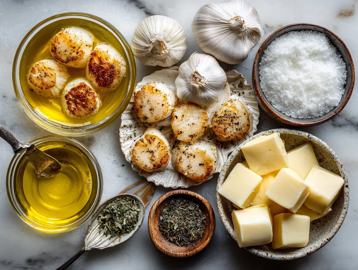 Ingredients for Pan Seared Garlic Butter Scallop