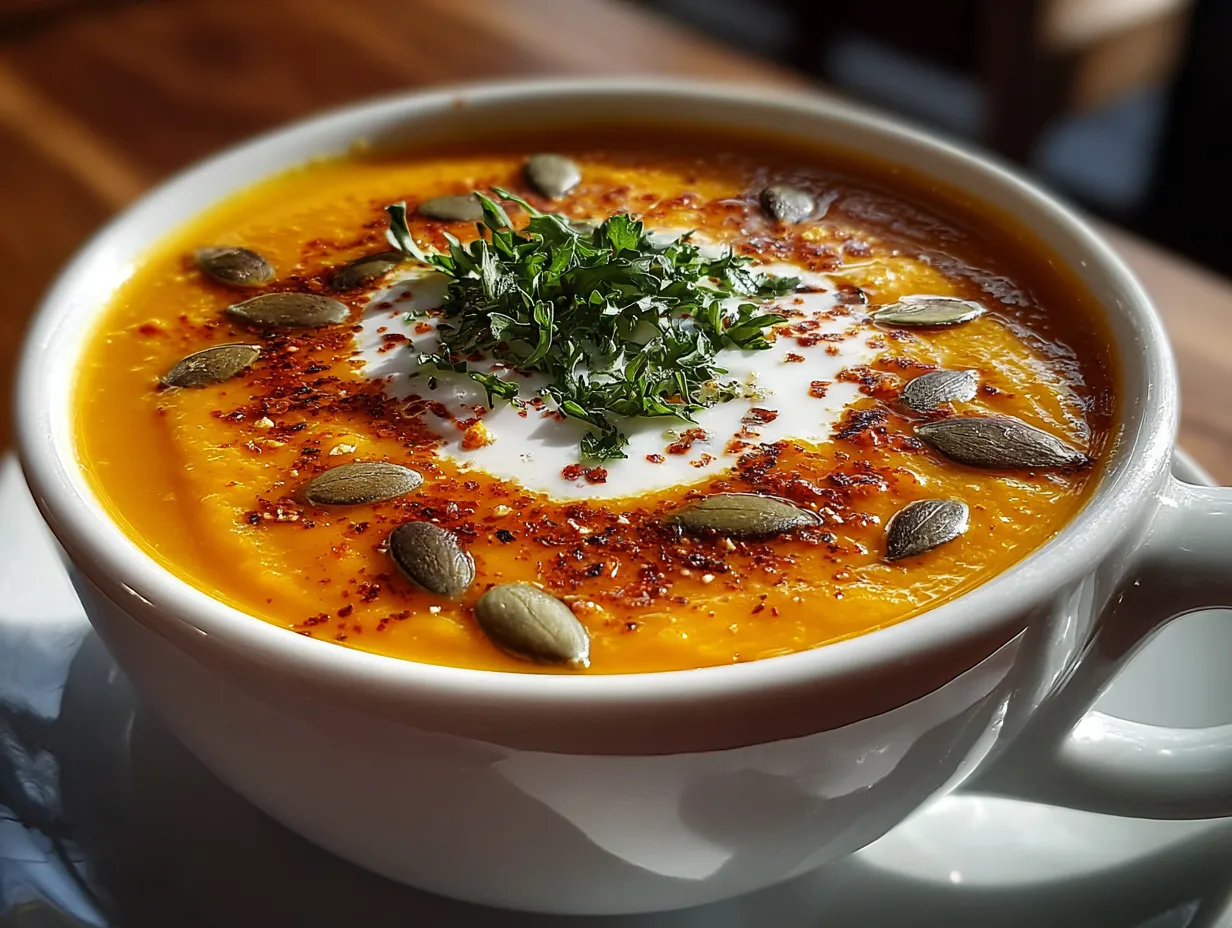 Pumpkin and Butternut Squash Soup with Ginger