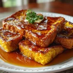 Pumpkin Puree French Toast with Cinnamon Butter
