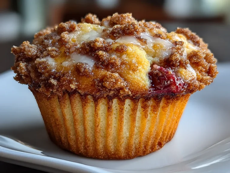 Rhubarb Muffin with Cinnamon Streusel