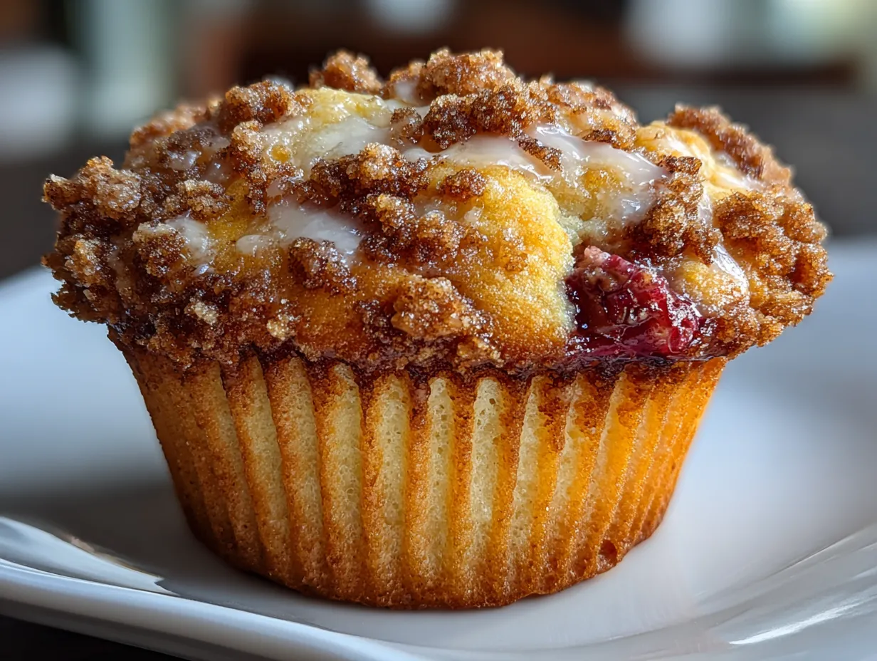 Rhubarb Muffin with Cinnamon Streusel
