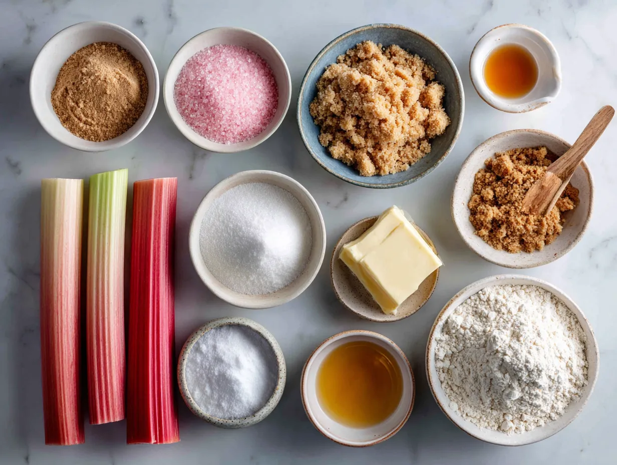 Ingredients for Rhubarb Muffin with Cinnamon Streusel