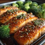 Sheet Pan Honey Garlic Salmon and Broccoli