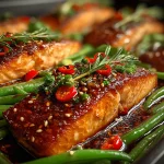 Sheet Pan Sweet Chili Salmon Snap Pea