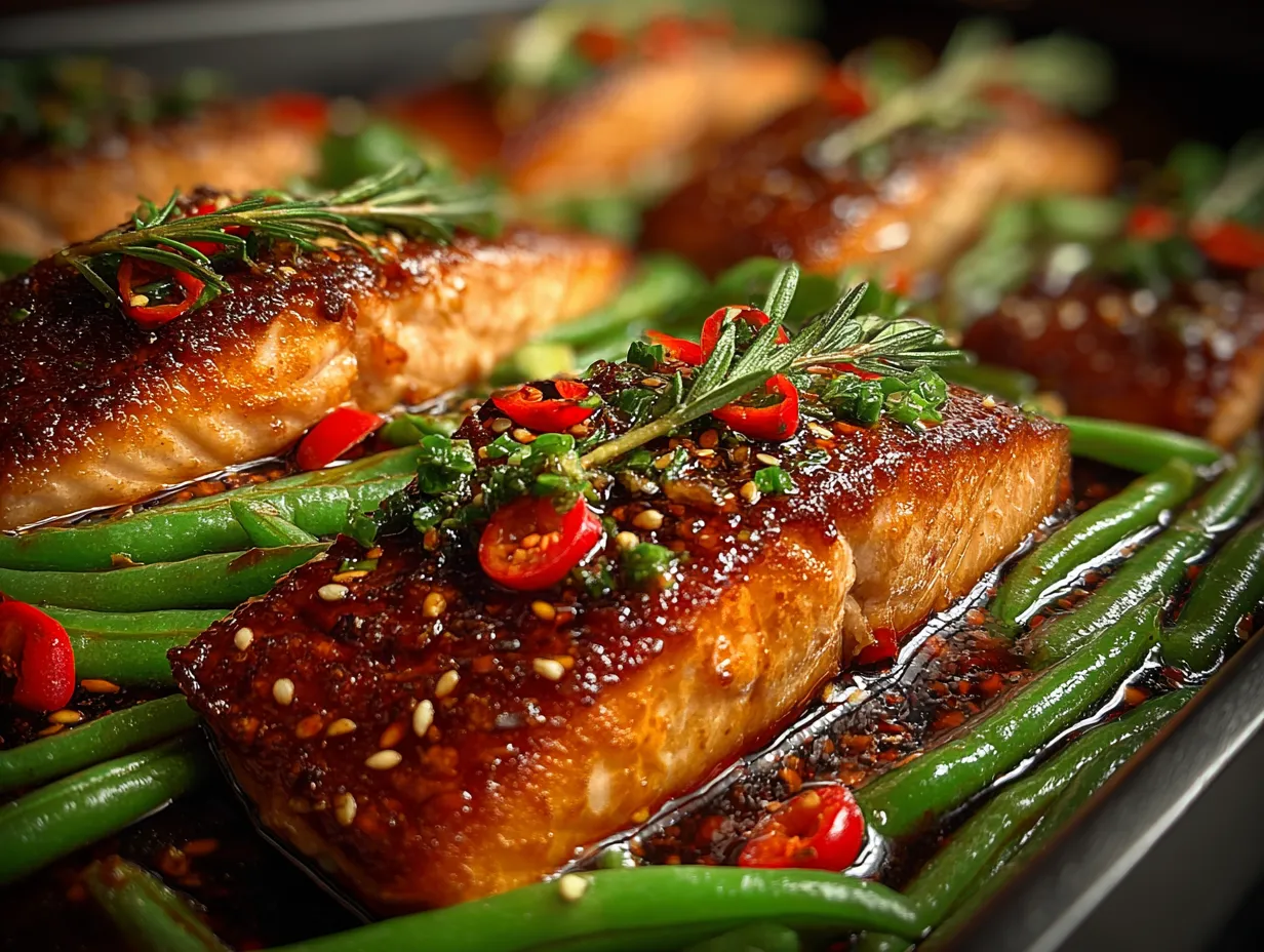 Sheet Pan Sweet Chili Salmon Snap Pea