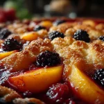 Southern Peach and Blackberry Cobbler