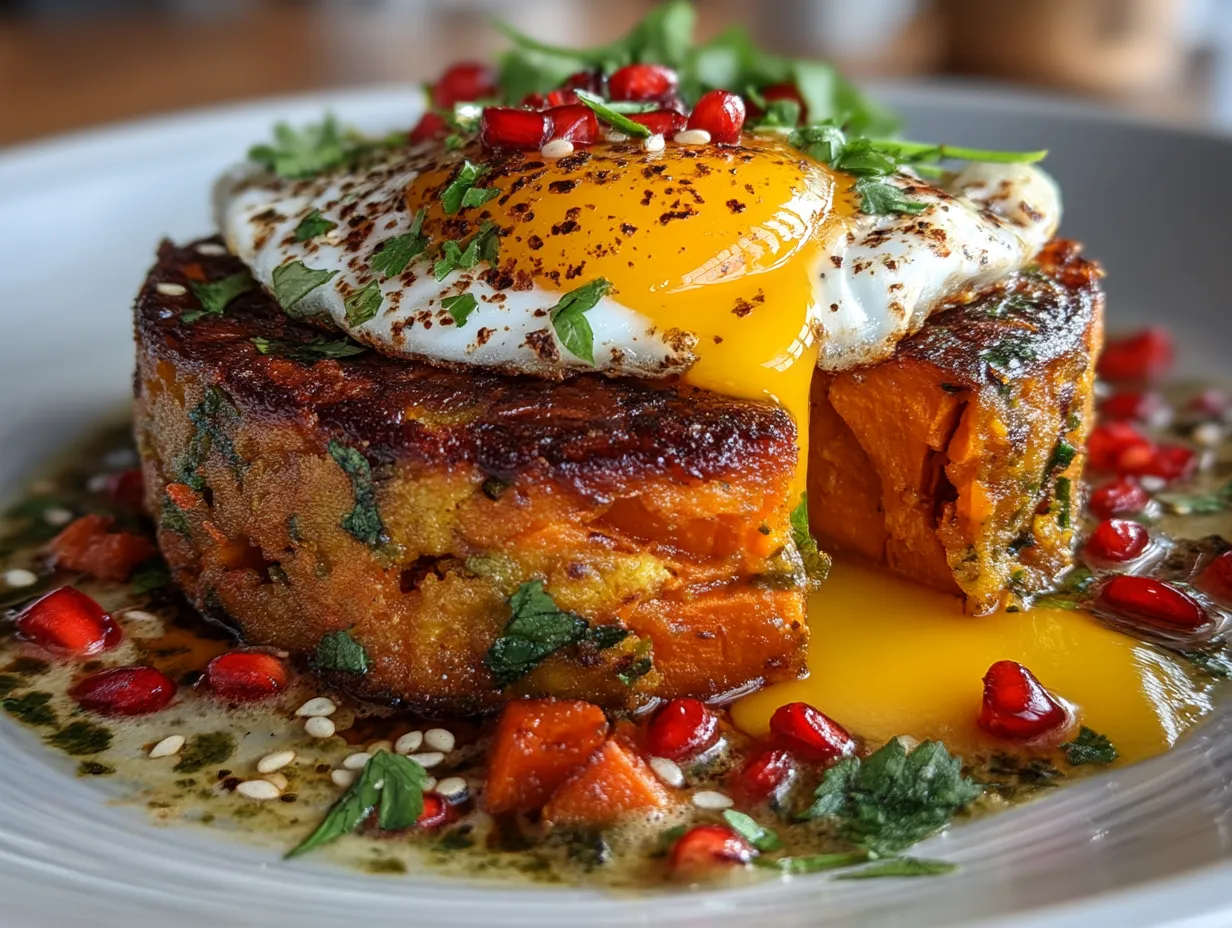 Sweet Potato Breakfast Hash served on a plate with fresh herbs