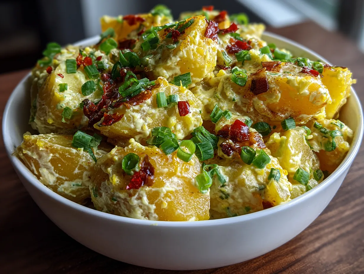 Traditional Jamaican Potato Salad with Scallions