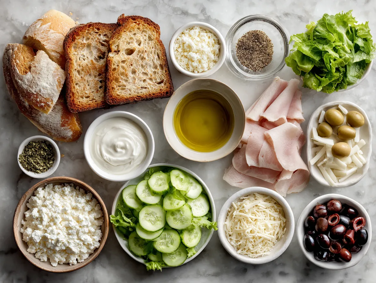 Ingredients for Turkey Swiss Cheese Panini